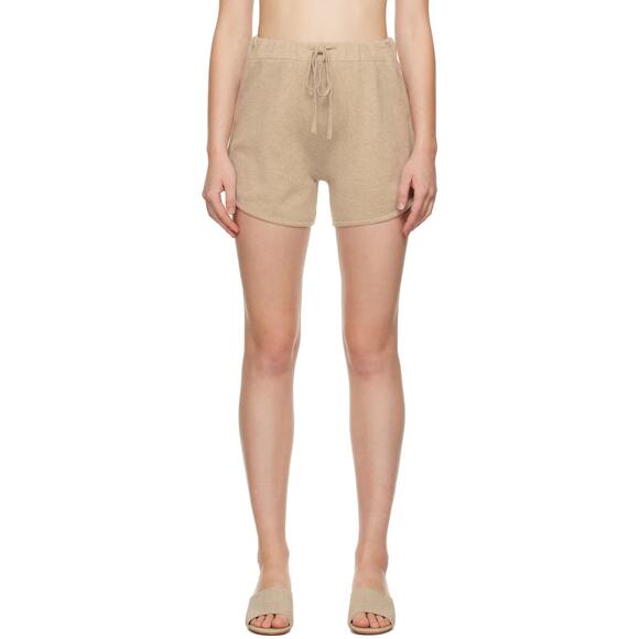 Lisa Yang Kiyo Tonal Track 100% Cashmere Sweater Shorts Sz 1 Small Medium Sand - Picture 11 of 11